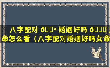 八字配对 🐺 婚姻好吗 🐎 女命怎么看（八字配对婚姻好吗女命怎么看婚姻好坏）